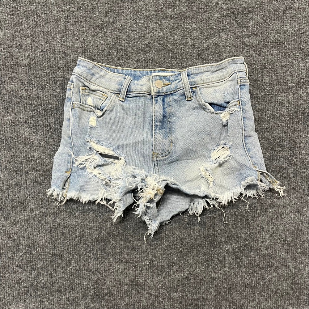 Cello Denim Shorts Womens Size S Light Wash Distressed Frayed Hem Casual Jean